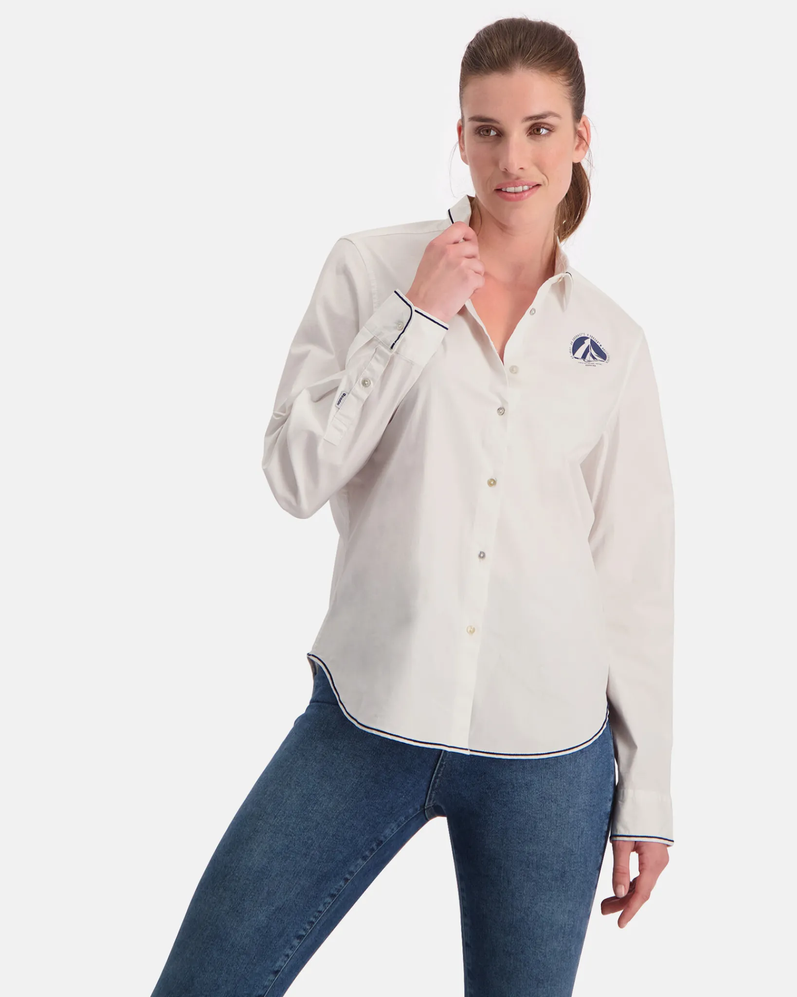 Discount Het Wave Height-Blouse Van 100% Katoen Dames Blouses