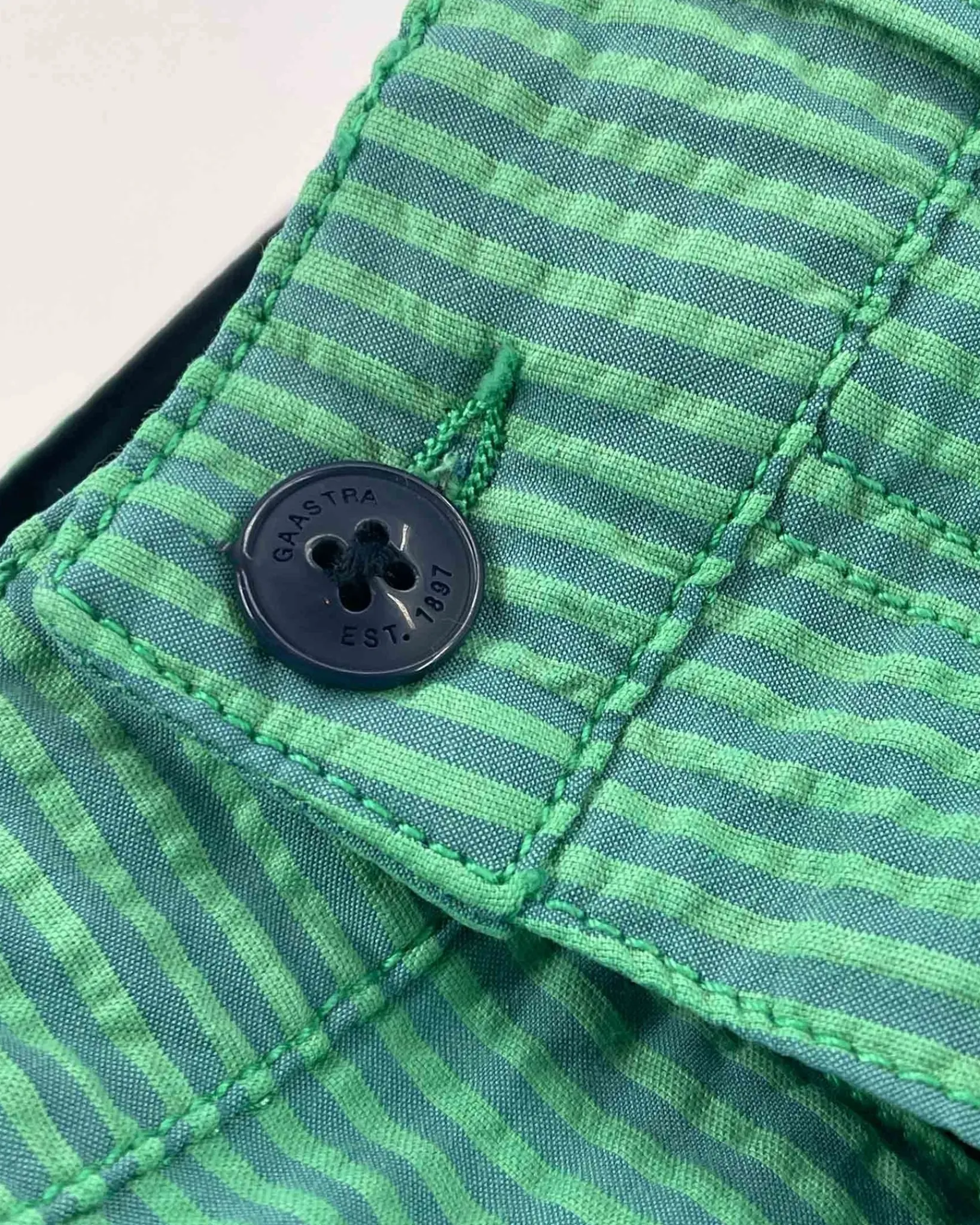 Clearance Nantes Seersucker Island Green Heren Shorts En Broeken