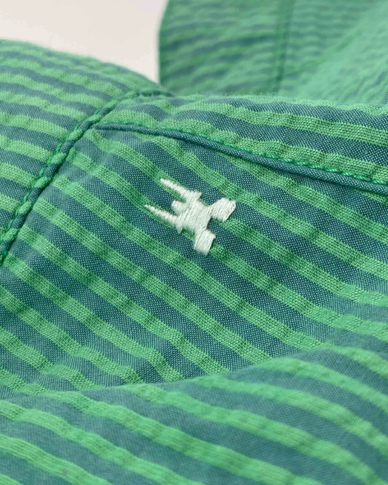 Clearance Nantes Seersucker Island Green Heren Shorts En Broeken